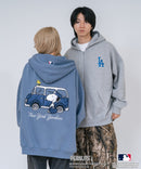 【PEANUTS/ピーナッツ】【ユニセックスデザインでリンクコーデにも◎】MLB×PEANUTS 裏起毛ジップパーカー 保温 キャラクター ドジャース ヤンキース ホワイトソックス