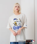 【PEANUTS×MLB】オリジナルデザインTシャツ 刺繍 ドロップショルダー ユニセックス