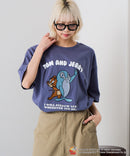 【TOM and JERRY/トムとジェリー】オリジナルデザインTシャツ 刺繍 ドロップショルダー ユニセックス