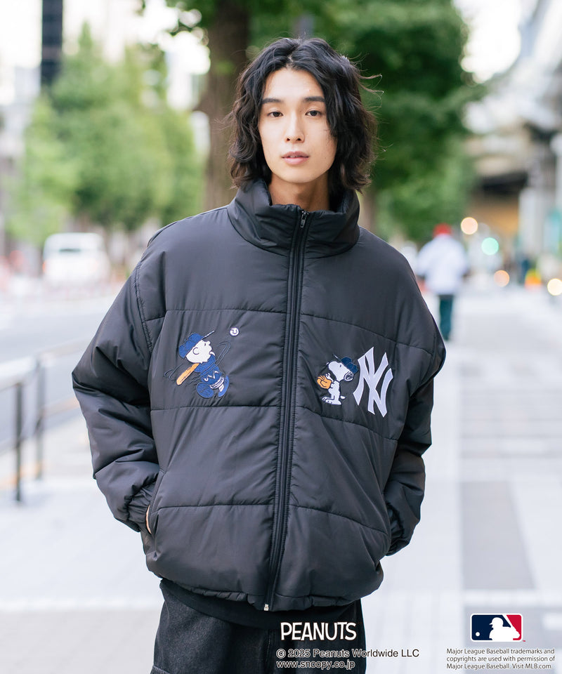 【PEANUTS×MLB】オリジナルデザイン ナイロンパファージャケット 中綿ジャケット ヤンキース ドジャース ホワイトソックス