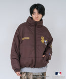 【PEANUTS/ピーナッツ】【ユニセックスデザイン リンクコーデ・カップルコーデにも◎】MLB×PEANUTS パファージャケット ブルゾン 中綿ジャケット オーバーサイズ スタンドネック 保温 ドジャース ヤンキース パドレス ❘ジーンズメイト公式オンラインショップ