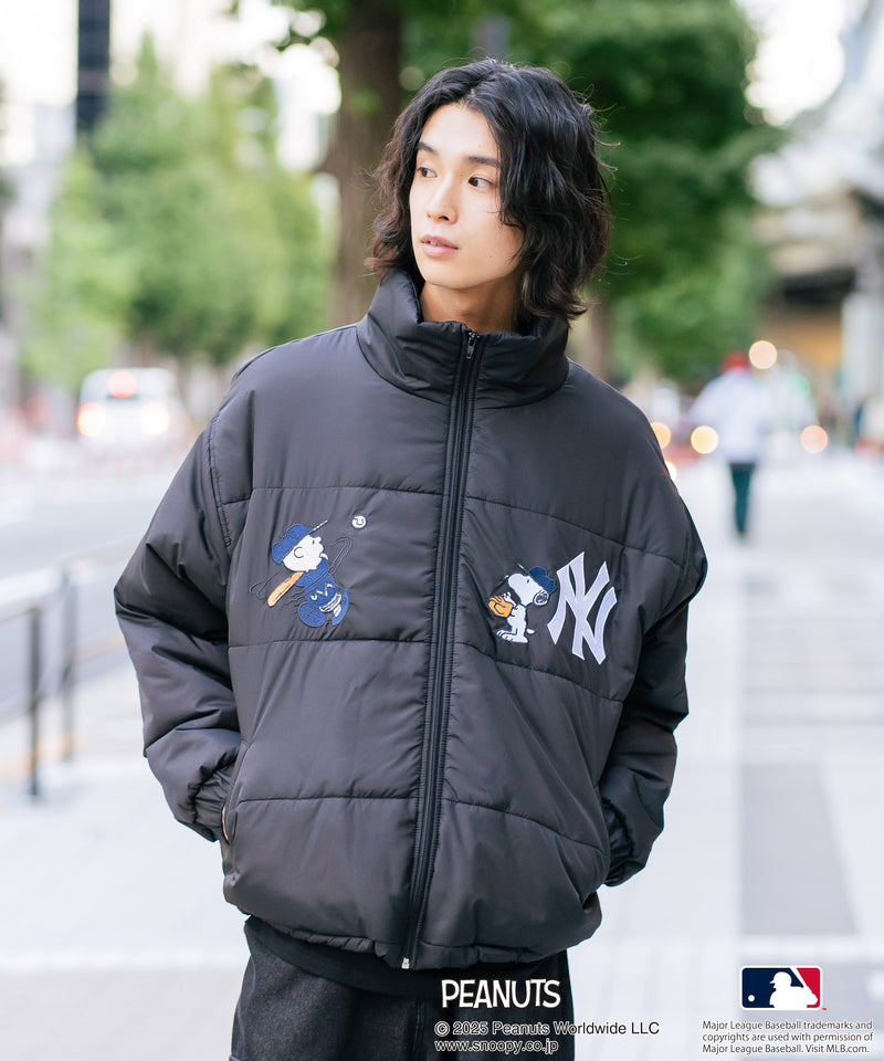 【PEANUTS×MLB】オリジナルデザイン ナイロンパファージャケット 中綿ジャケット ヤンキース ドジャース ホワイトソックス