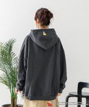 【TOM and JERRY/トムとジェリー】オリジナルデザイン 刺繍 プルオーバーパーカー フーディー ジェリー タフィー サカナ ドロップショルダー ビッグシルエット