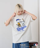【PEANUTS×MLB】オリジナルデザインTシャツ 刺繍 ドロップショルダー ユニセックス