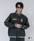 【PEANUTS/ピーナッツ】【ユニセックスデザイン リンクコーデ・カップルコーデにも◎】MLB×PEANUTS スタジアムジャンパー スタジャン オーバーサイズ フェイクレザー ドジャース ヤンキース パドレス ❘ジーンズメイト公式オンラインショップ