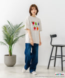 【はらぺこあおむし/The Very Hungry Caterpillar】【コットン100%のしっかりした生地 ドロップショルダー】オリジナルデザイン 刺繍Tシャツ エリック・カール 絵本 キャラクター グッズ ユニセックス