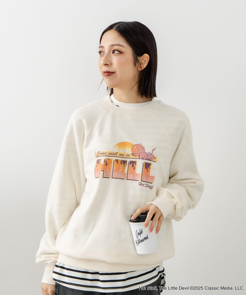 【DISCUS×HOT STUFF×Casper】キャラクタープリントスウェットトレーナー メンズ レディース ユニセックス