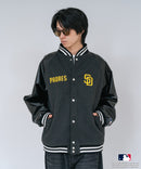 【PEANUTS/ピーナッツ】【ユニセックスデザイン リンクコーデ・カップルコーデにも◎】MLB×PEANUTS スタジアムジャンパー スタジャン オーバーサイズ フェイクレザー ドジャース ヤンキース パドレス ❘ジーンズメイト公式オンラインショップ