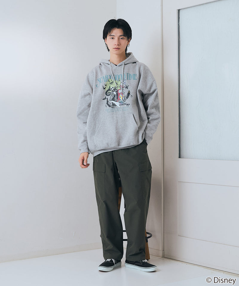 【DISNEY/ディズニー】＜ナイトメアー・ビフォア・クリスマス＞＜ディズニーヴィランズ＞ビッグシルエット 裏起毛 プルオーバーパーカー フーディー ドロップショルダー オーバーサイズ