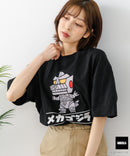 【GODZILLA/ゴジラ】【コットン100％のしっかりした生地 ドロップショルダー】オリジナルデザイン 刺繍Tシャツ ゴジラ キングギドラ メカゴジラ コラボ 特撮 映画 キャラT オーバーサイズ