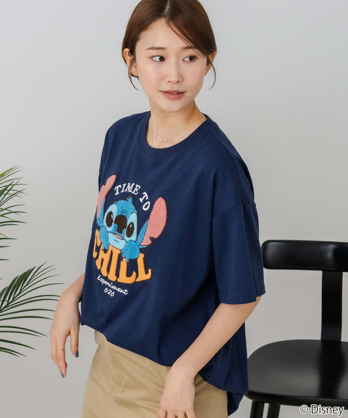 アウラニディズニー　スティッチ　Tシャツ ネイビー　Mサイズ DISNEY/ディズニー】ベイマックス スティッチTシャツ