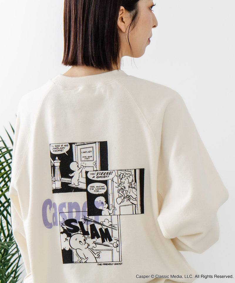 【DISCUS×Casper】キャラクタープリントスウェットトレーナー メンズ レディース ユニセックス