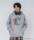 【TOM and JERRY/トムとジェリー】【ユニセックスデザインでリンクコーデにも◎】裏起毛プルオーバーパーカー フーディ 保温 カジュアル キャラクター トム ジェリー タフィー サカナ