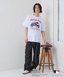 【PEANUTS×MLB】オリジナルデザインTシャツ 刺繍 ドロップショルダー ユニセックス