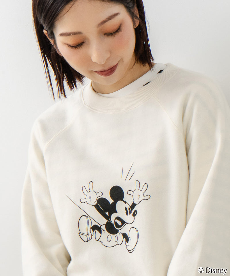 【DISCUS×DISNEY】「ミッキーマウス」キャラクタープリントスウェットトレーナー メンズ レディース ユニセックス