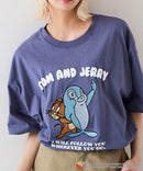 【TOM and JERRY/トムとジェリー】オリジナルデザインTシャツ 刺繍 ドロップショルダー ユニセックス