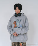 【TOM and JERRY/トムとジェリー】【ユニセックスデザインでリンクコーデにも◎】裏起毛プルオーバーパーカー フーディ 保温 カジュアル キャラクター トム ジェリー タフィー サカナ