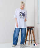 【PEANUTS×MLB】オリジナルデザインTシャツ 刺繍 ドロップショルダー ユニセックス