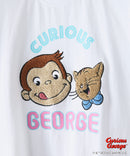 【おさるのジョージ】 オリジナルデザイン 刺繍 Tシャツ ジョージ ドロップショルダー ビッグシルエット ユニセックス キャラクター