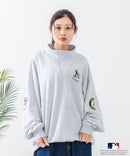 【MLB/メジャーリーグベースボール】 裏毛 ツイル ワッペン ハーフジップ