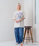 【TOM and JERRY/トムとジェリー】オリジナルデザインTシャツ 刺繍 ドロップショルダー ユニセックス