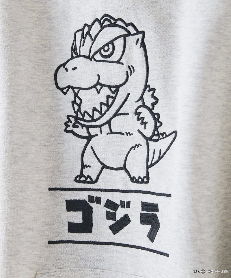 【GODZILLA/ゴジラ】ゴジラ キングギドラ オリジナルデザイン ビッグシルエット 裏起毛 プルオーバーパーカー フーディー ドロップショルダー オーバーサイズ