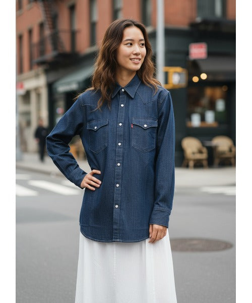7×7 デニム インディゴ ウエスタンシャツ スナップボタン M LEVI'S/リーバイス】【王道ウエスタン】デニム ウエスタンシャツ
