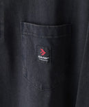 【SAVIER/サビアー】オーバーサイズ ポケット付ヘンリーネックロンT ワンポイント刺繍 ブランドロゴ