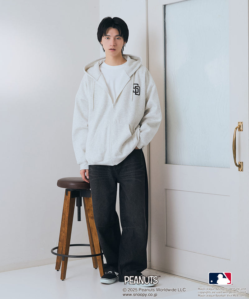 【PEANUTS×MLB】オリジナルデザイン フルジップパーカー ヤンキース ドジャース カブス キャラクター