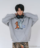【TOM and JERRY/トムとジェリー】【ユニセックスデザインでリンクコーデにも◎】裏起毛プルオーバーパーカー フーディ 保温 カジュアル キャラクター トム ジェリー タフィー サカナ