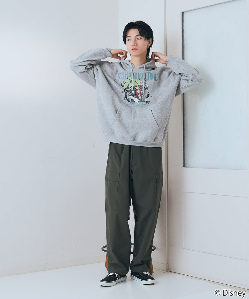 【DISNEY/ディズニー】＜ナイトメアー・ビフォア・クリスマス＞＜ディズニーヴィランズ＞ビッグシルエット 裏起毛 プルオーバーパーカー フーディー ドロップショルダー オーバーサイズ