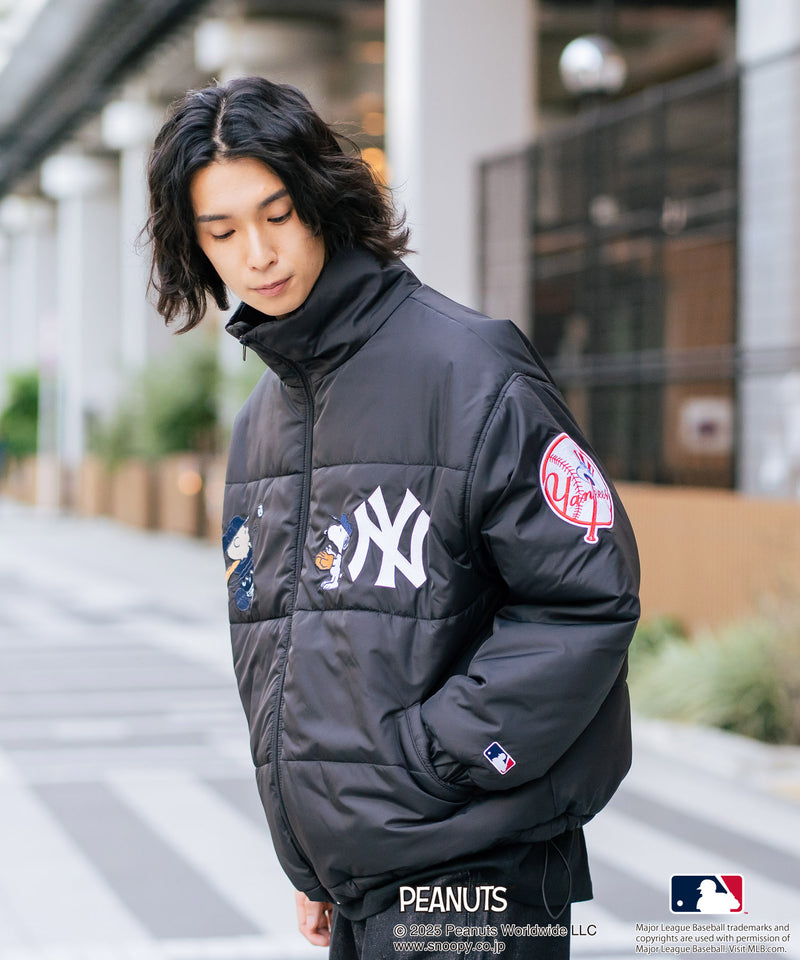 【PEANUTS×MLB】オリジナルデザイン ナイロンパファージャケット 中綿ジャケット ヤンキース ドジャース ホワイトソックス