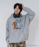 【TOM and JERRY/トムとジェリー】【ユニセックスデザインでリンクコーデにも◎】裏起毛プルオーバーパーカー フーディ 保温 カジュアル キャラクター トム ジェリー タフィー サカナ