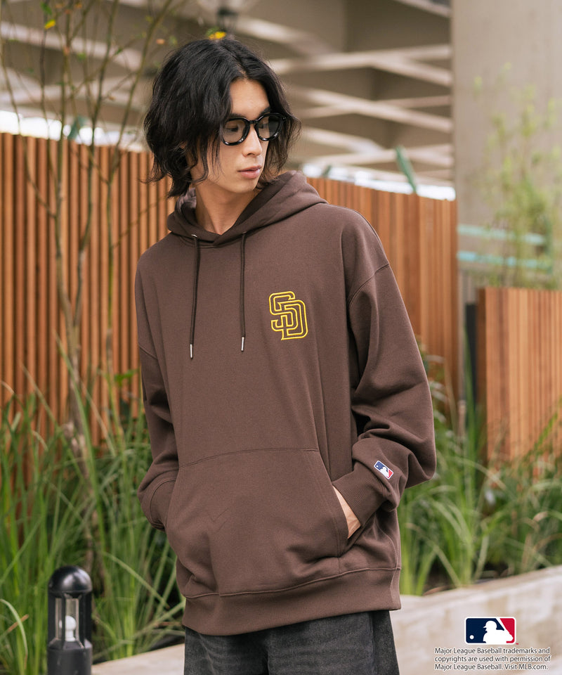 【MLB/メジャーリーグベースボール】裏起毛 バックロゴ フーディー プルオーバーパーカー