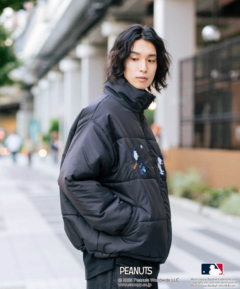【PEANUTS×MLB】オリジナルデザイン ナイロンパファージャケット 中綿ジャケット ヤンキース ドジャース ホワイトソックス