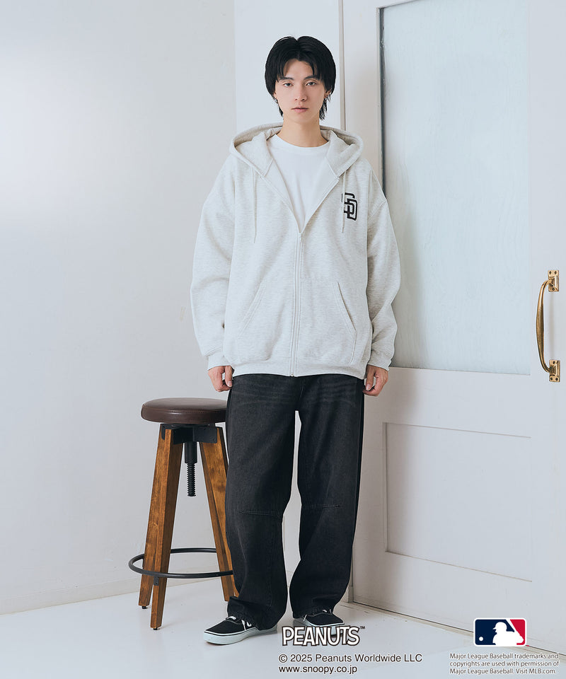 【PEANUTS×MLB】オリジナルデザイン フルジップパーカー ヤンキース ドジャース カブス キャラクター