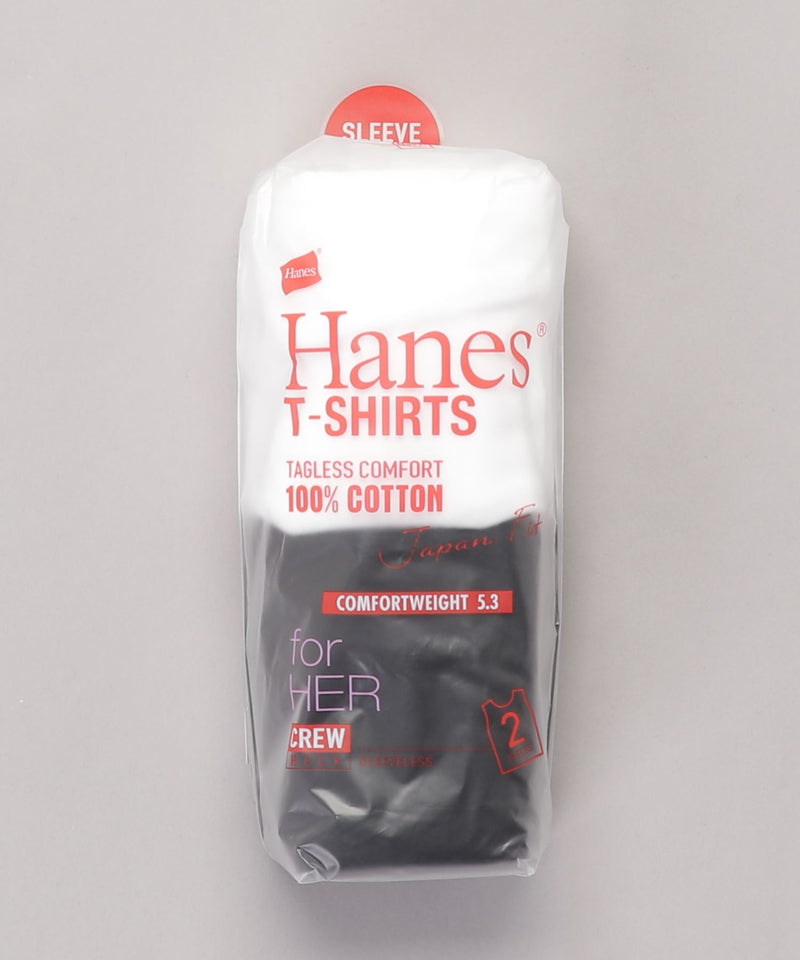 【HANES/ヘインズ】Ｊ－ＦＩＴスリーブレス２Ｐアソート　ＨＷ５３２７　2枚組　無地　ジャパンフィット　ホワイトとカラーのセット