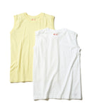 【HANES/ヘインズ】Ｊ－ＦＩＴスリーブレス２Ｐアソート　ＨＷ５３２７　2枚組　無地　ジャパンフィット　ホワイトとカラーのセット