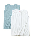 【HANES/ヘインズ】Ｊ－ＦＩＴスリーブレス２Ｐアソート　ＨＷ５３２７　2枚組　無地　ジャパンフィット　ホワイトとカラーのセット