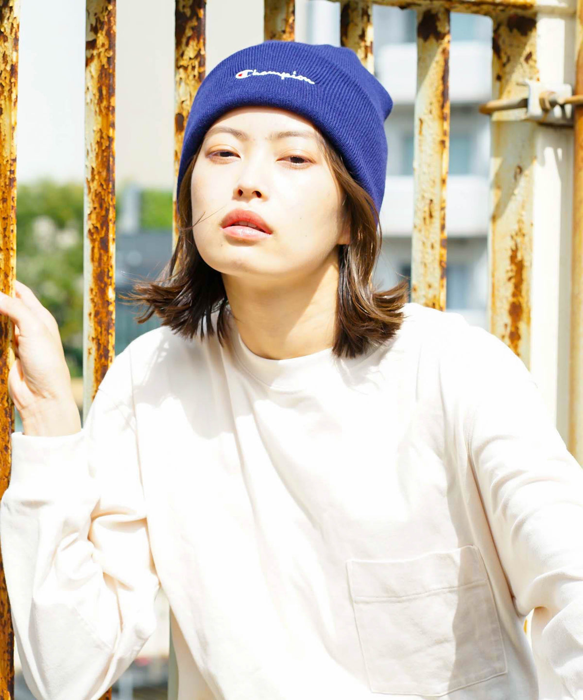 CHAMPION/チャンピオン】スクリプトロゴ天竺ワッチ ワンポイントロゴ