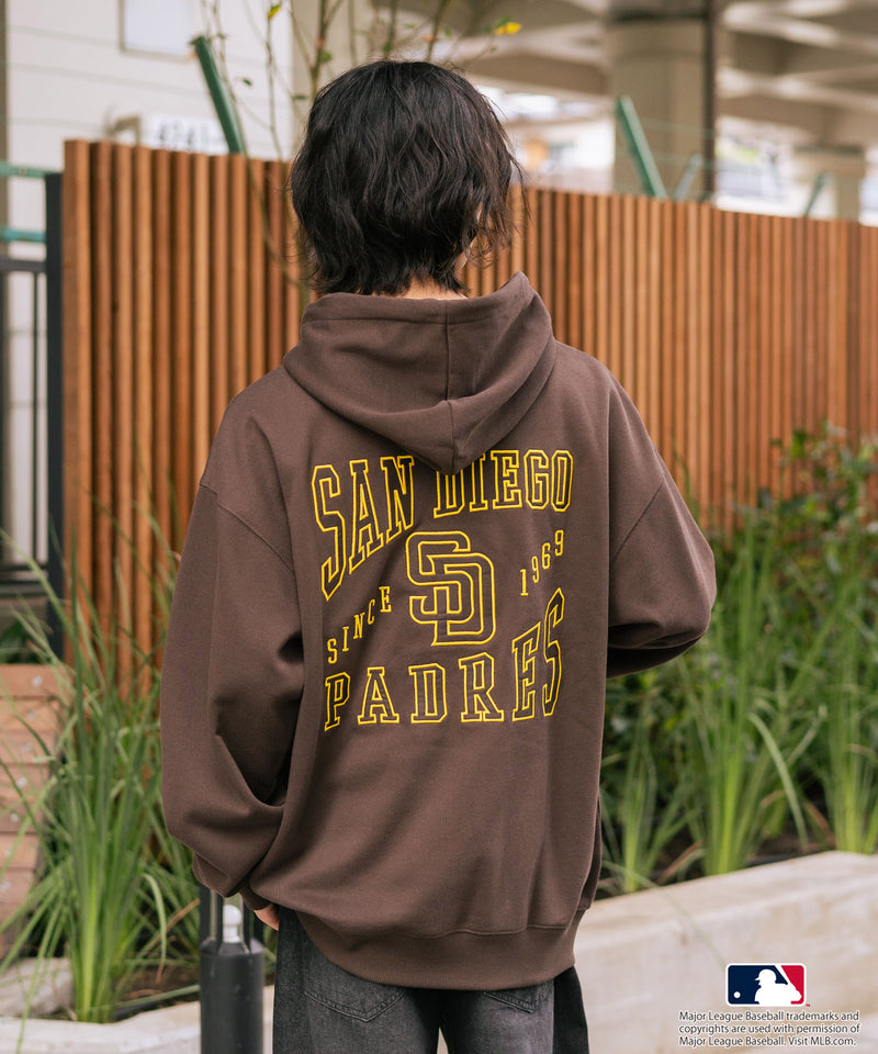 【MLB/メジャーリーグベースボール】裏起毛 バックロゴ フーディー プルオーバーパーカー