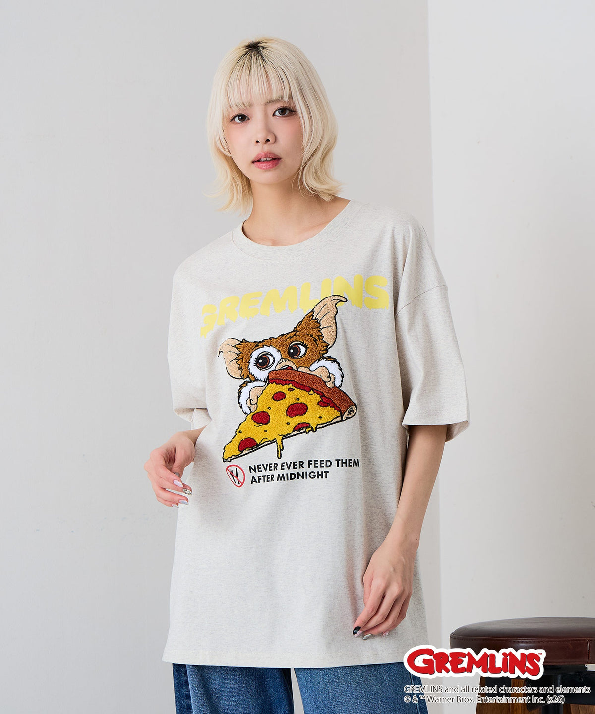 Gremlins/グレムリン】オリジナルデザインTシャツ 刺繍 ドロップ