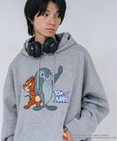 【TOM and JERRY/トムとジェリー】【ユニセックスデザインでリンクコーデにも◎】裏起毛プルオーバーパーカー フーディ 保温 カジュアル キャラクター トム ジェリー タフィー サカナ