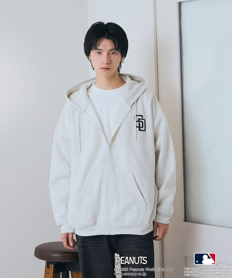 【PEANUTS×MLB】オリジナルデザイン フルジップパーカー ヤンキース ドジャース カブス キャラクター