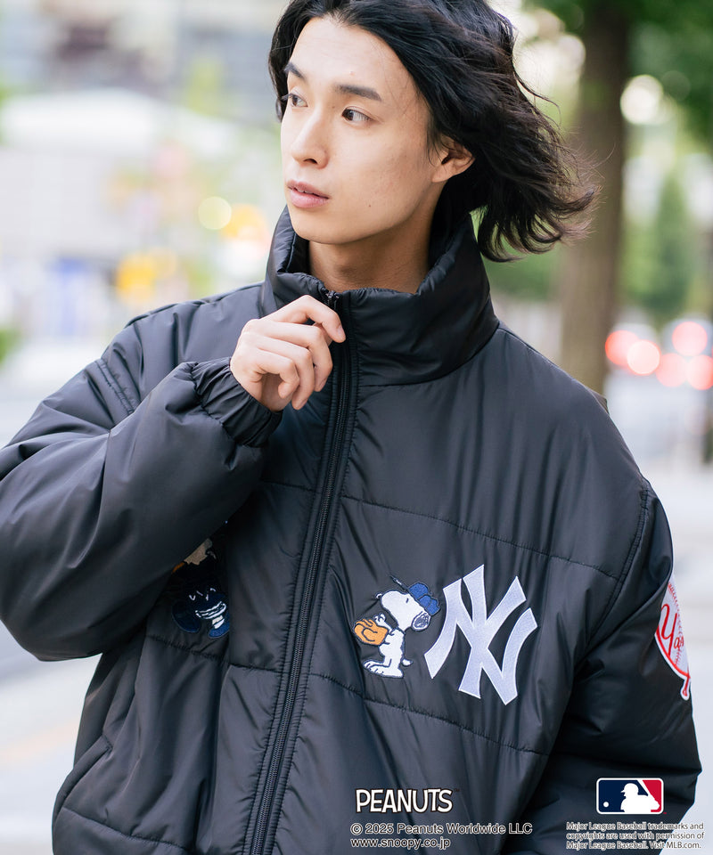 【PEANUTS×MLB】オリジナルデザイン ナイロンパファージャケット 中綿ジャケット ヤンキース ドジャース ホワイトソックス