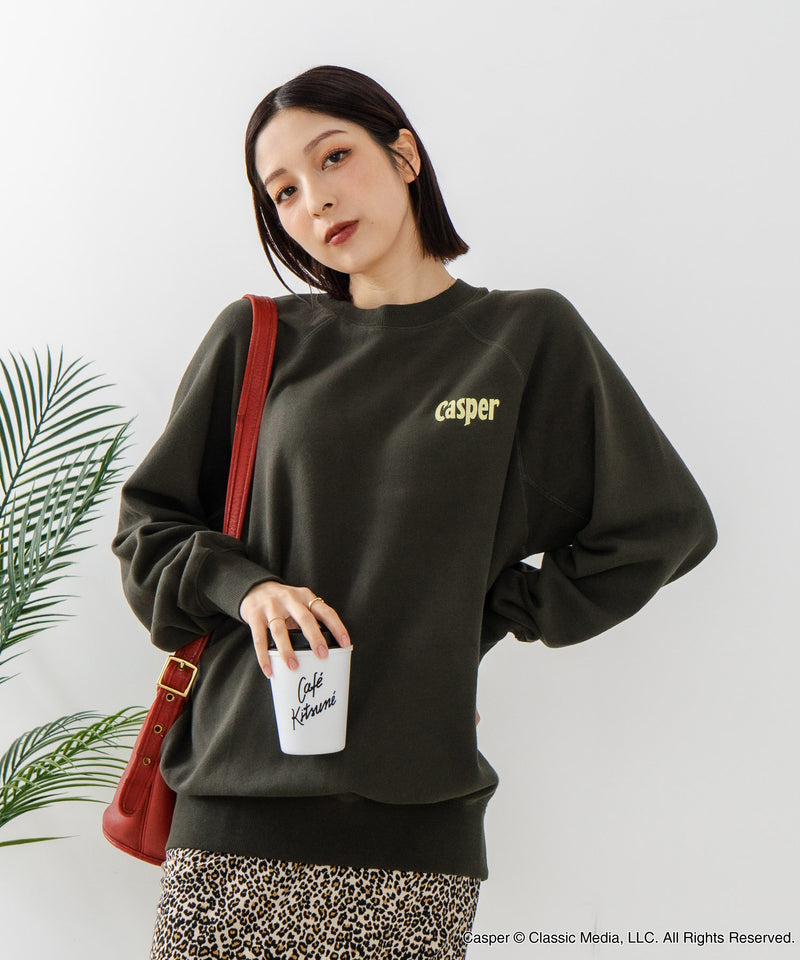【DISCUS×Casper】キャラクタープリントスウェットトレーナー メンズ レディース ユニセックス