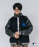 【PEANUTS/ピーナッツ】【ユニセックスデザイン リンクコーデ・カップルコーデにも◎】MLB×PEANUTS スタジアムジャンパー スタジャン オーバーサイズ フェイクレザー ドジャース ヤンキース パドレス ❘ジーンズメイト公式オンラインショップ