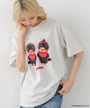 【Monchhichi/モンチッチ】【限定オリジナルデザイン】モンチッチ Tシャツ コットン100% ドロップショルダーシルエット プリント サガラ刺繍 半袖 カットソー キャラクター レトロ ユニセックス