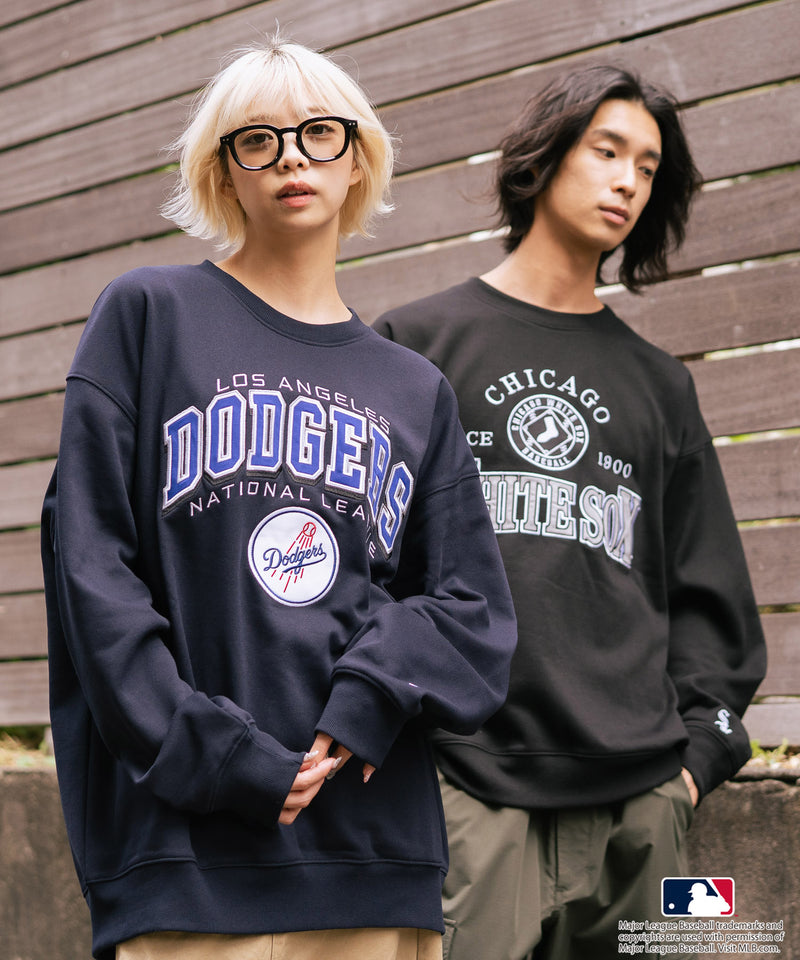 【MLB/メジャーリーグベースボール】 裏起毛 レトロロゴ クルーネックトレーナー スウェット