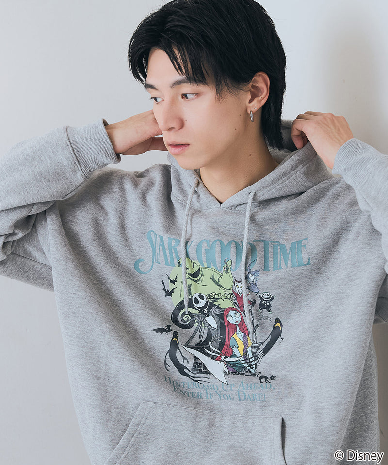 【DISNEY/ディズニー】＜ナイトメアー・ビフォア・クリスマス＞＜ディズニーヴィランズ＞ビッグシルエット 裏起毛 プルオーバーパーカー フーディー ドロップショルダー オーバーサイズ